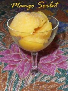 Mango Sorbet in a glass