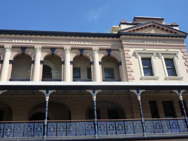Historic Hotel Orient in cream and navy - Fremantle, WA