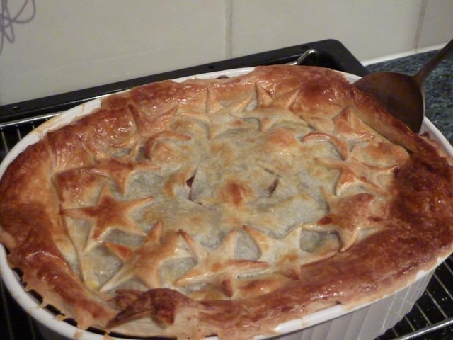 Venison Pie cooked