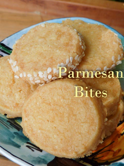 Melt in the mouth Parmesan Bite biscuits rolled in sesame seeds