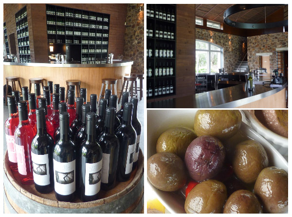 Kooroomba Estate cellar door, wines and a dish of Estate grown olives on the Scenic Rim