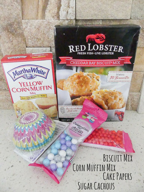 baking supplies including biscuit mix and sugar decorations
