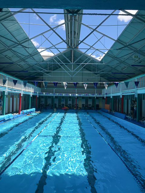 interior os sping hill baths with swimming pool and roof open to the sky