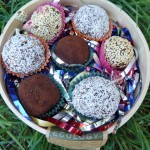 Container full of date bliss balls