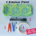 Sarong, permanent marker, pegs, masking tape