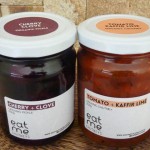 two jars or organic chutney - Cherry & Clove and, Tomato & Kaffir Lime