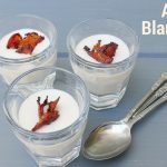 ajo blanco chilled spanish almond soup in cocktail shots with garnish